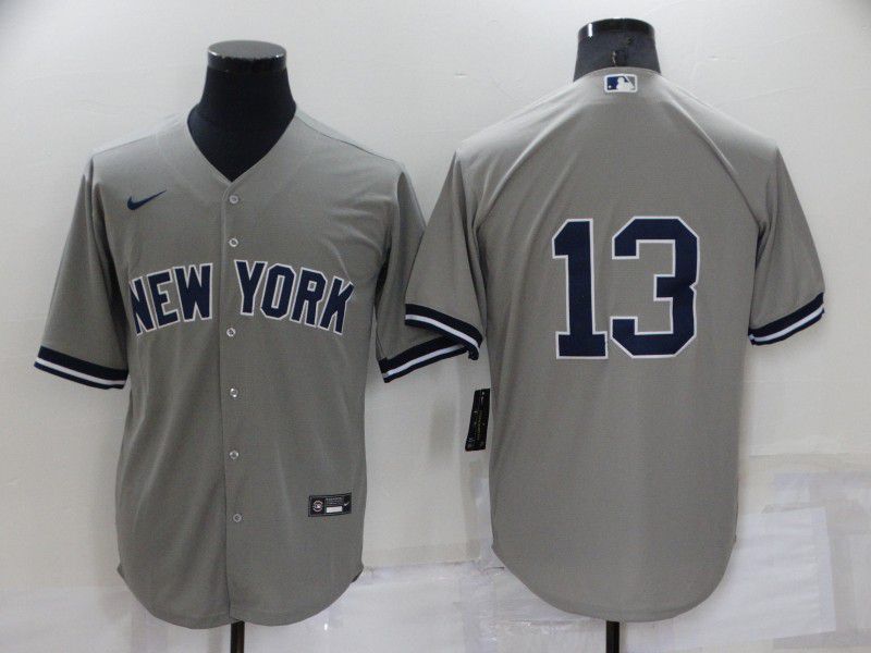 Men New York Yankees #13 No Name Grey Game 2022 Nike MLB Jersey->new york yankees->MLB Jersey